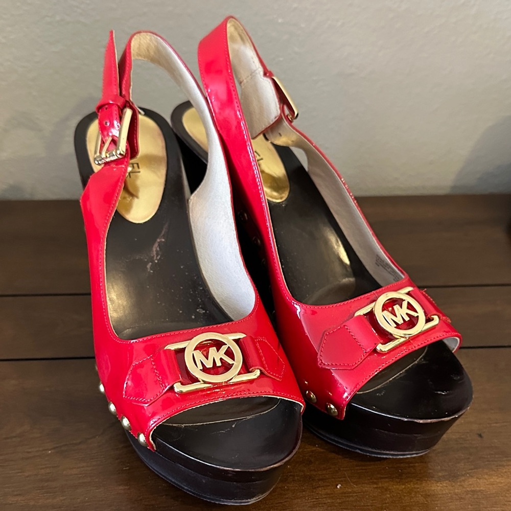 Michael Kors Glossy Red Platform Heels
